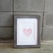 Pink Heart Art Watercolor Painting 8x10 Contemporary Love Inspirational Shabby Chic Style Cottage Style