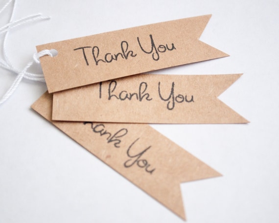 Kraft Wedding Favor Gift Tags Thank You Set of 20
