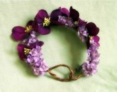Provencal - Bun Belt, purple flower wreath for your hair bun