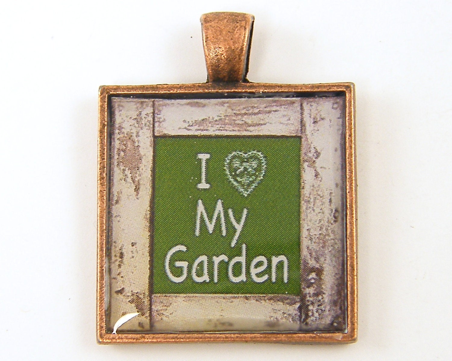 Gardening Jewelry - Love My Garden Copper Gardener Pendant Charm - BeautifulByCharlene