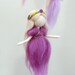 Waldorf inspired needle felted mobile: The Pink and Purple Colors Wool Fairies