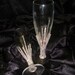 Custom designed handmade pair of champagne glasses with Czech rhinestones.