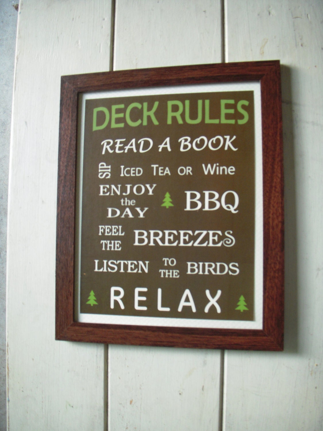 Deck Rules Framed Sign