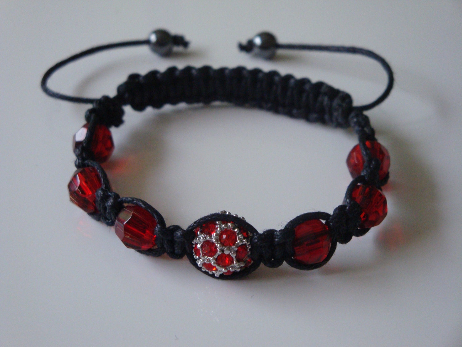 Black & Red Shamballa Style Bracelet