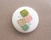 Geometric Squares Embroidered Button Magnet