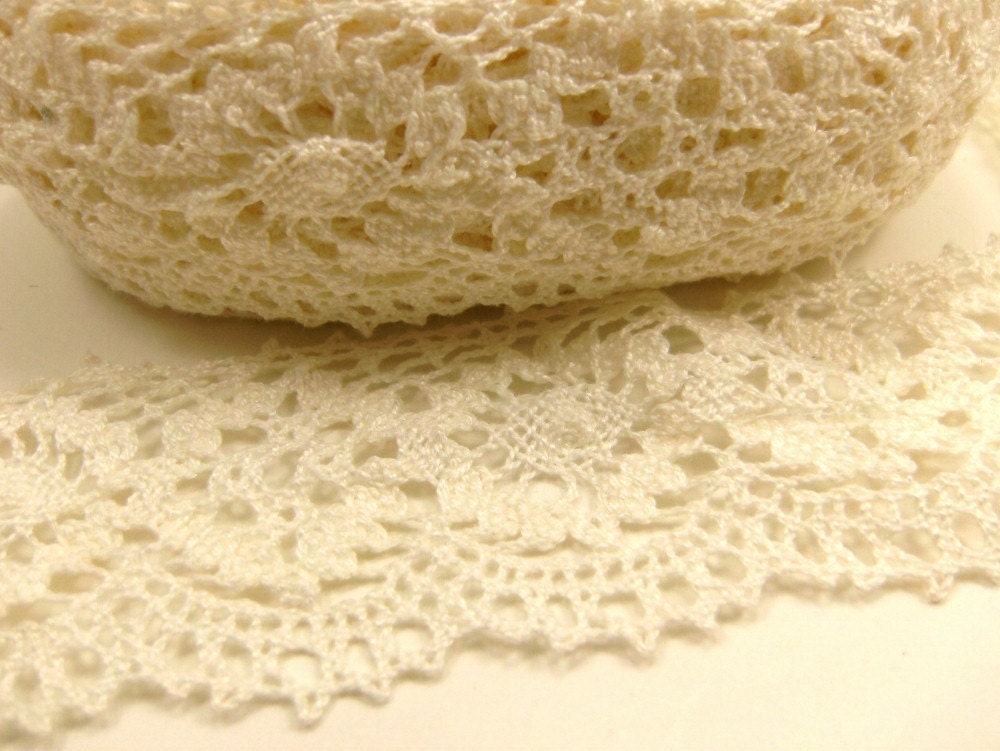 Cluny Cotton Lace Destash 2 " Inches Wide Creamy White 10 Yards