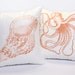 1 cotton Octopus Ocean pattern white decorative pillow cover /  cushion cover / simple design 18"