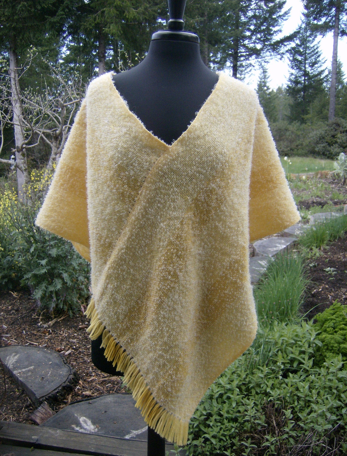 Handwoven Poncho inspired by Spring Daffodils
