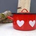 LOVEly enamelware pot with lid and cute hearts.