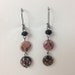 Pink and Black Natural Stone Beaded Earrings with Gunmetal wires