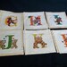 Vintage Teddy Bear Bears Cross Stitch Alphabet A-N Finshed Squares For Framing