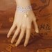 simple vine grey bracelet, silk-like luster lace bracelet with artificial pearl, ready to ship