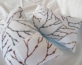 silkscreen pillow pair - patchwork kelp
