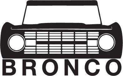 Early Classic Ford Bronco Vinyl Sticker Decal BLACK