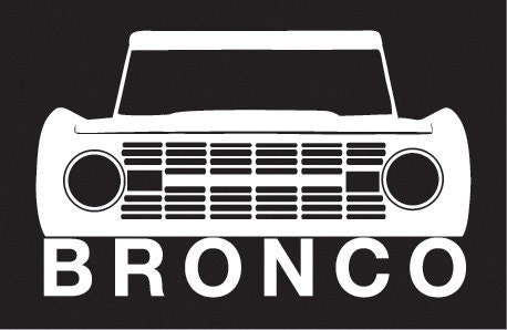 Early Classic Ford Bronco Vinyl Sticker Decal WHITE
