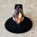 Vintage Diamond-shaped Topaz Cocktail Ring - Adjustable