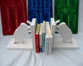 Standing White Elephant Bookends - custom colors available
