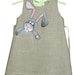 Bunny  - painted dress - children's fashion - Hand painted - size by height 34"/86 cm for  12-18 month - children