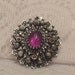 Vintage Sarah Coventry Brooch, Purple Cabochon, Rhinestones and Faux Pearls 'Catherine'