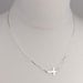 Cross Necklace -Sideways Cross Pendant- Sterling Silver