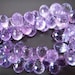 Pink Amethyst Micro faceted Drops, 8 inch stands 7 to 10 mm drops