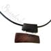 Wooden Jewelry - exotic black ebony and rosewood with aluminium elements, 3mm leather cord