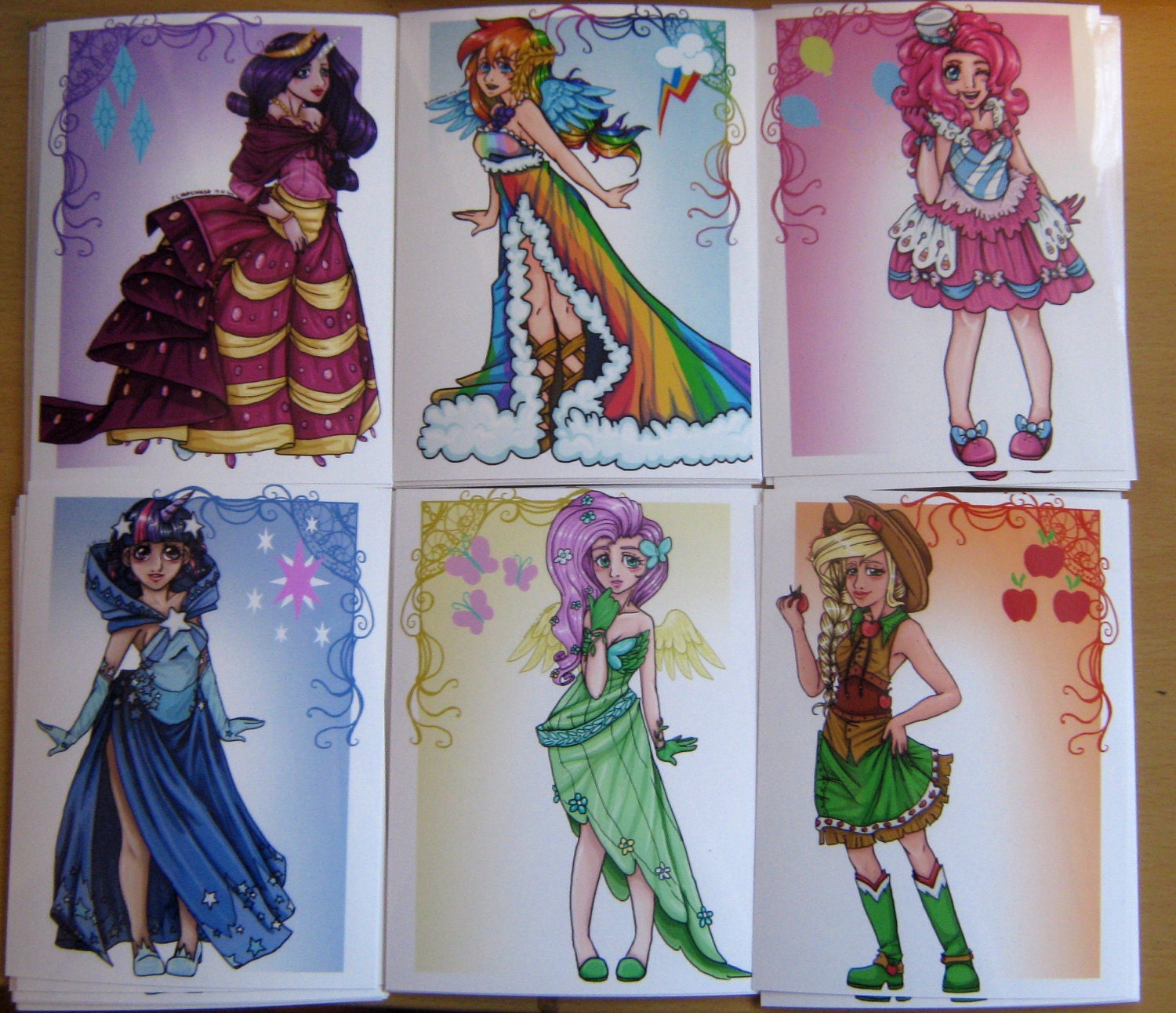 My Little pony humanized Gala dresses prints