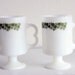Vintage Corelle Spring Blossom Milk Glass Coffee Cup Goblets - Set of 2 - Corelle Crazy Daisy Coffee Cup