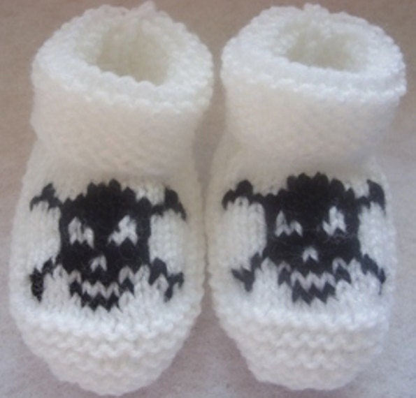 Baby Pirate HAND KNITTED booties - 0-3 months  - Choose from many colours available