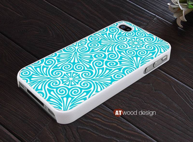 special phone case Hard case Rubber case iphone 4 case iphone 4s case New Iphone 5 case blue flower graphic design printing