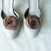 Cinnamon Brown Chiffon Roses Shoe Clips