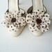 Cream With Brown Dots Flowers Shoe Clips