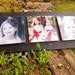 Custom Wood Mounted Triple Ceramic Photo Tile -  8in x 8in Tile on Hand Painted Wood