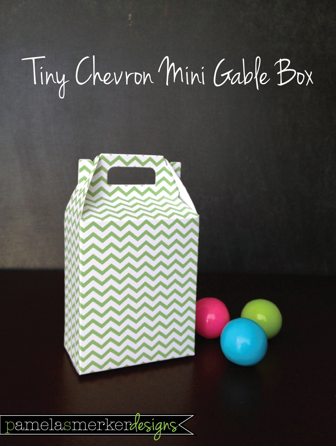 Pick a Color Tiny Chevron Mini Gable Favor Box