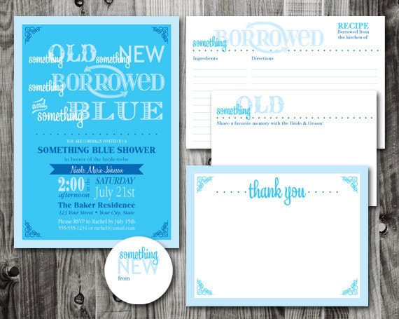 Something Borrowed, Something Blue Shower  -  Printable Bridal Shower SET