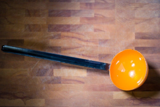 Orange Enamel Ladle