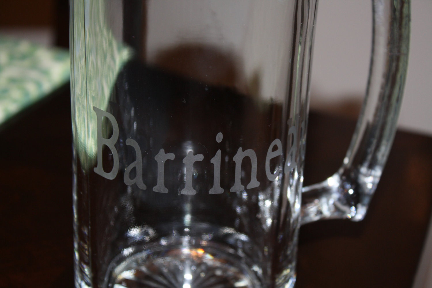 Personalized Etched Glass Beer Mug