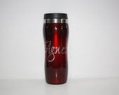 Red Personalized Travel Mug - Insulated and BPA Free