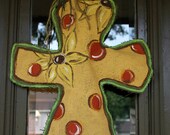 Sunflower Cross Burlap Door Hanger