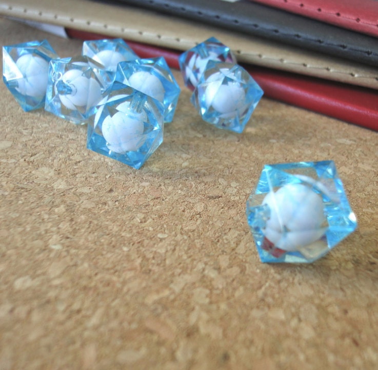 Sky Blue Acrylic Rock Beads by TMDElements on Etsy