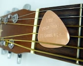 Engraved Copper Guitar Pick - Dave Matthews Band - Into Your Heart I'll Beat Again