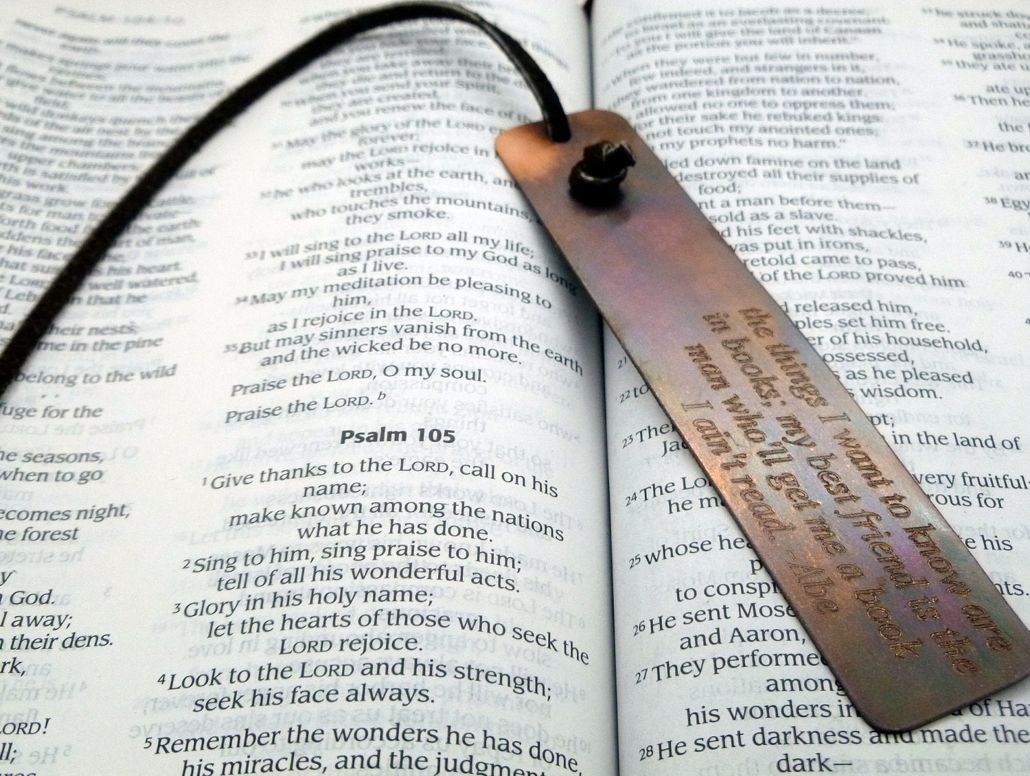 Engraved & Antiqued Copper Bookmark - Personalized