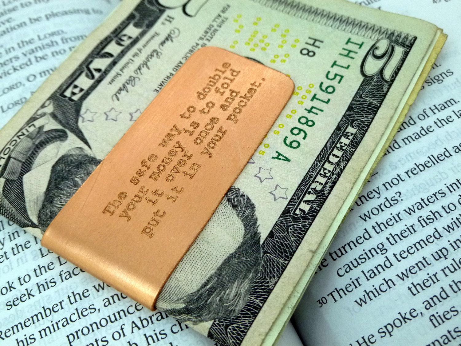 Engraved Copper Money Clip - Personalized