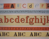 Cavallini Washi Tape ALPHABET aka LETTERS Masking Tape Set with TIN - 16 yards per Roll