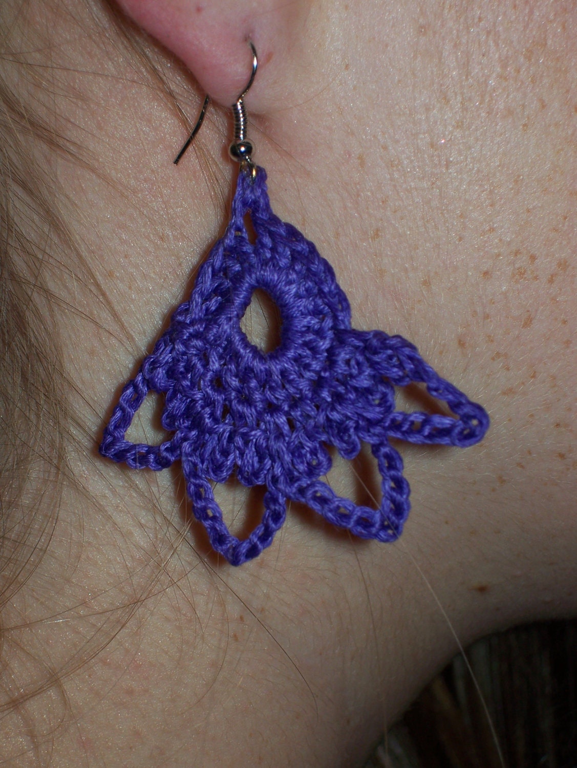 Purple Passion Crocheted Earrings