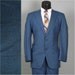 Vintage Mens Suit 1960s MOD Two Piece Blue and Black Plaid Wool Suit 42 44 Mens Vintage Suit