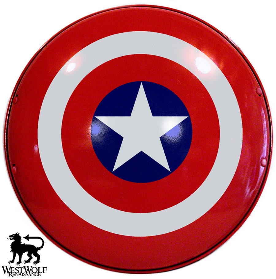 Hand-Crafted Steel Captain America Shield -- Full Size and Dished/Domed