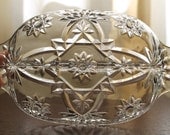 Vintage Cut Glass Olive Relish Serving Dish Rectangle