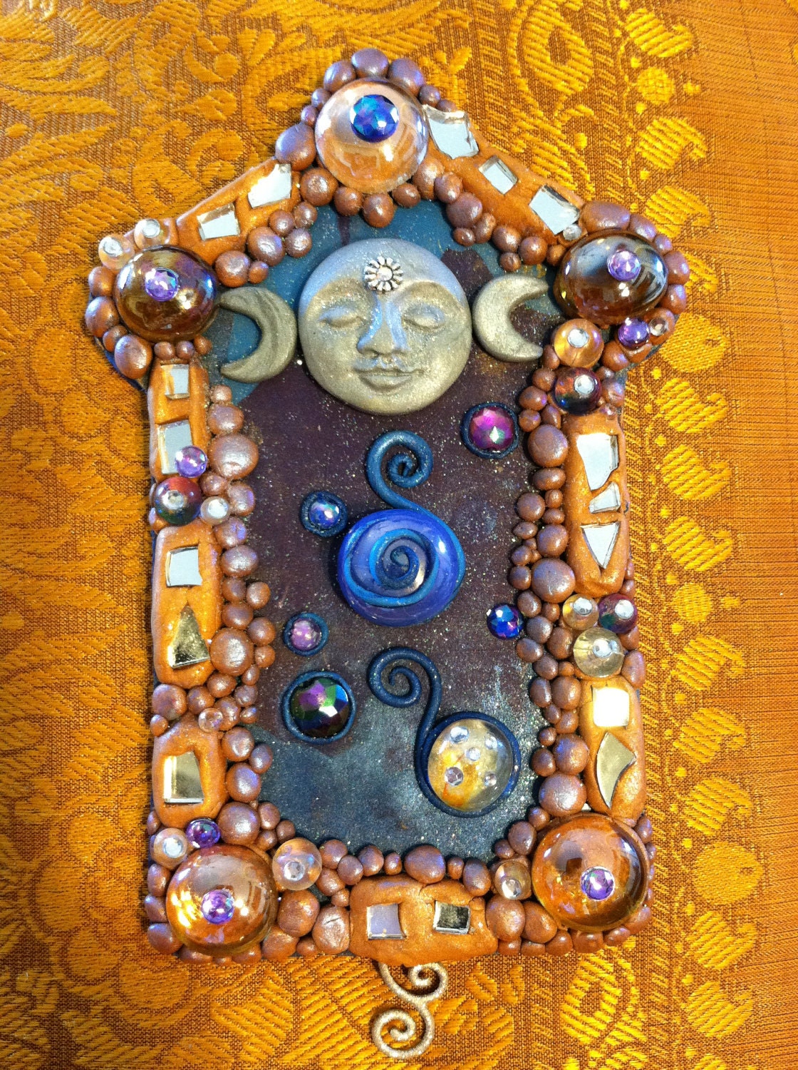 Triple Moon Mother Selene Goddess Altar Shrine Home Decor - Goddess Art