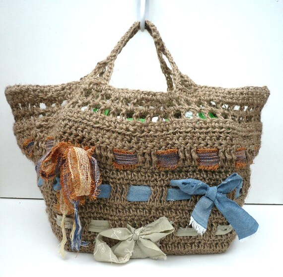Strong Shopping Bag. Crocheted Jute Tote. by ...